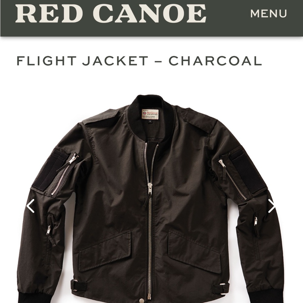 NWT Charcoal grey men’s Red Canoe flight jacket